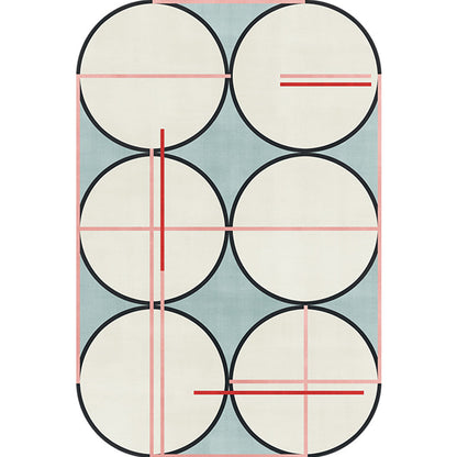 Skorter | Creative Parlor Rug Multicolor Geo-Pattern Area Rug Polypropylene Pet-Friendly Washable Easy Care Rug