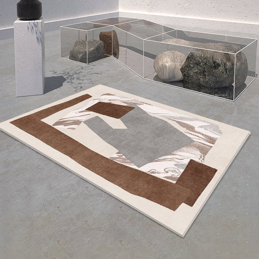 Skorter | Colorful Abstract Carpet Synthetic Novelty Indoor Carpet Non-slip Back Stain-resistant Washable Rug for Decor