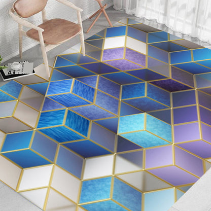 Skorter | Contemporary Area Rug Multi-colored Geo Printed Carpet Synthetic Non-slip Machine Washable Rug