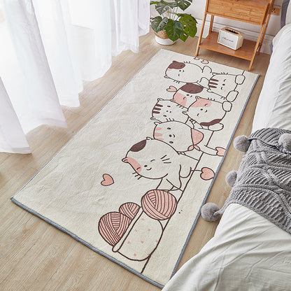 Skorter | Beautiful calming rug Multicolored cartoon animal print indoor rug non-slip machine washable rug for the children's room