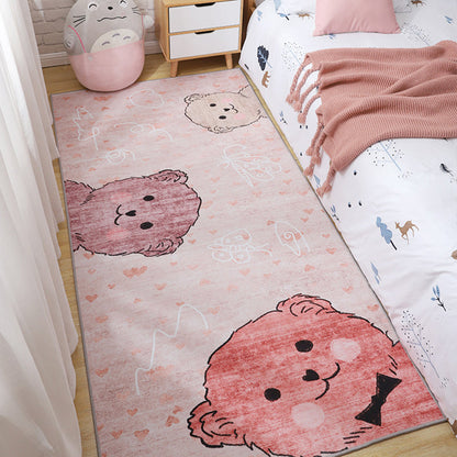 Skorter | Beautiful multi-colored children's room rug with cartoon animal print rug polypropylene non-slip backing washable rug