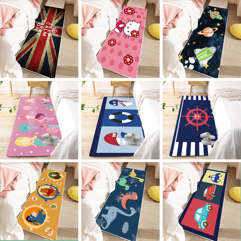 Skorter | Beautiful children's room rug Multicolored fairy tale pattern rug Polyester Non-slip Washable Pet-friendly rug