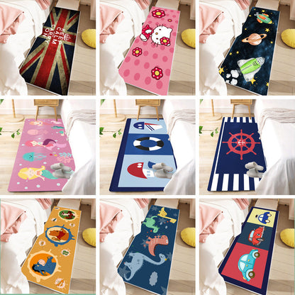 Skorter | Beautiful children's room rug Multicolored fairy tale pattern rug Polyester Non-slip Washable Pet-friendly rug