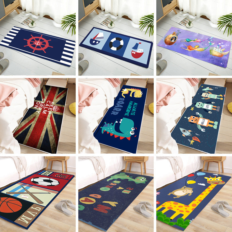 Skorter | Beautiful children's room rug Multicolored fairy tale pattern rug Polyester Non-slip Washable Pet-friendly rug