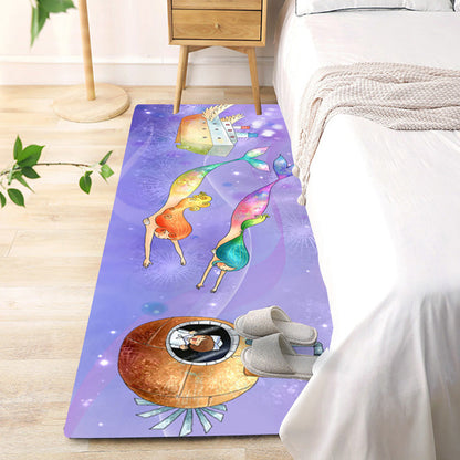 Skorter | Beautiful children's room rug Multicolored fairy tale pattern rug Polyester Non-slip Washable Pet-friendly rug