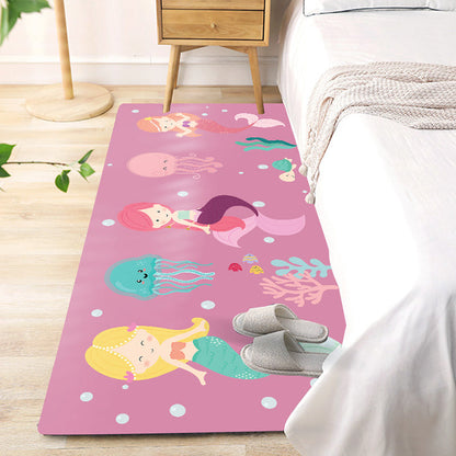 Skorter | Beautiful children's room rug Multicolored fairy tale pattern rug Polyester Non-slip Washable Pet-friendly rug