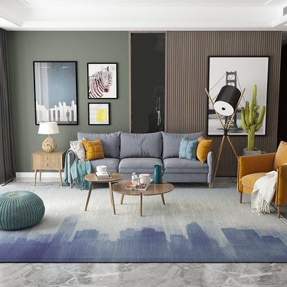 Skorter | Contemporary Abstract Rug Multicolor Cotton Blend Rug with Non-Slip Backing Easy to Maintain Washable Rug for Home