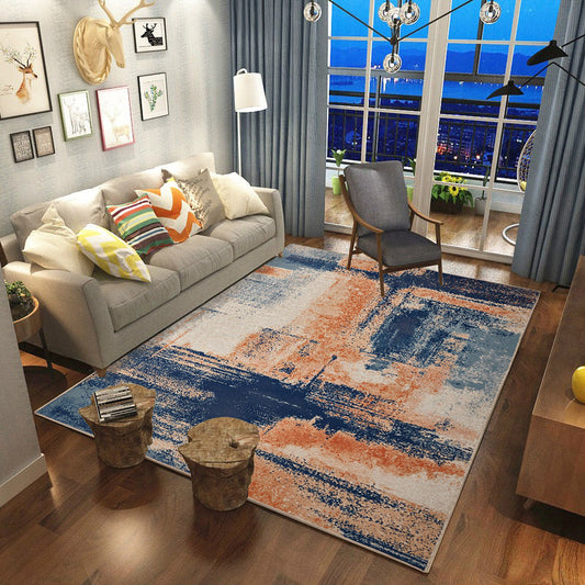 Skorter | Creative abstract pattern rug Multicolor cotton blend area rug Non-slip machine washable indoor rug for decoration