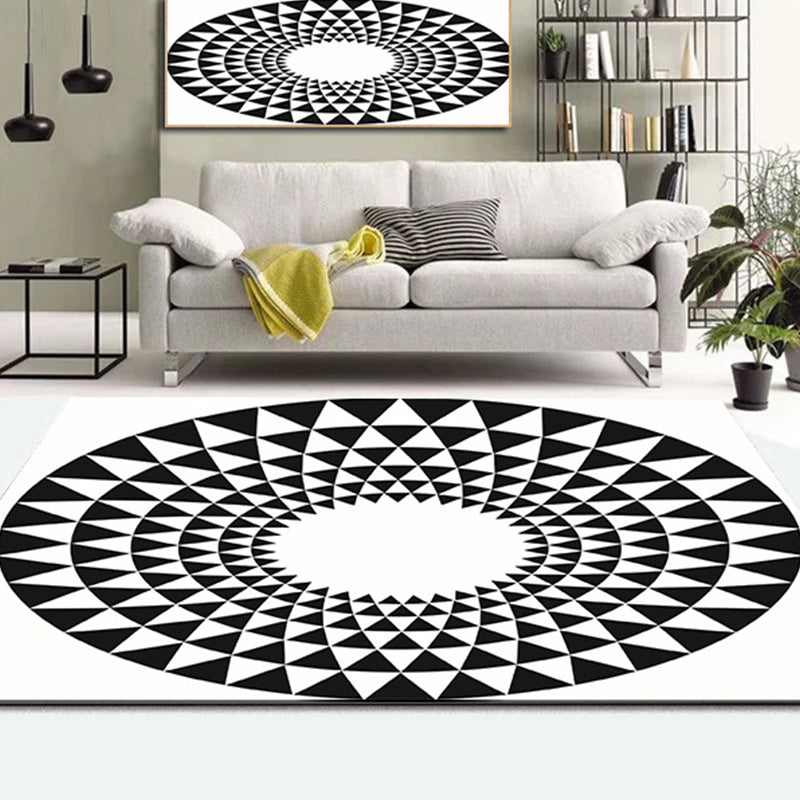 Skorter | Colorful Living Room Rug Funky 3D Geometric Rug for Indoor Use Synthetic Non-Slip Back Washable Rug