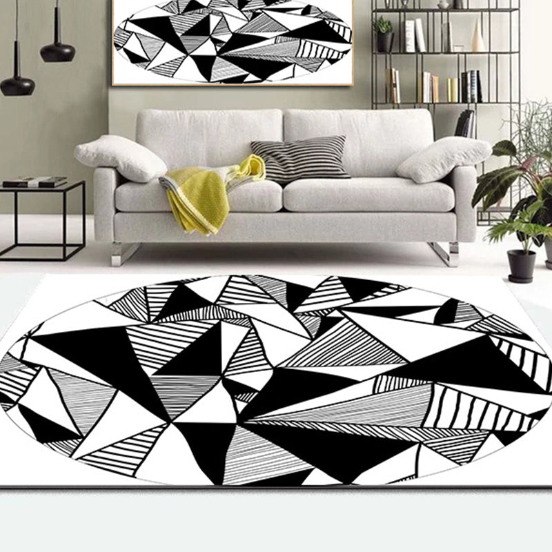 Skorter | Colorful Living Room Rug Funky 3D Geometric Rug for Indoors Synthetic Non-Slip Back Washable Rug