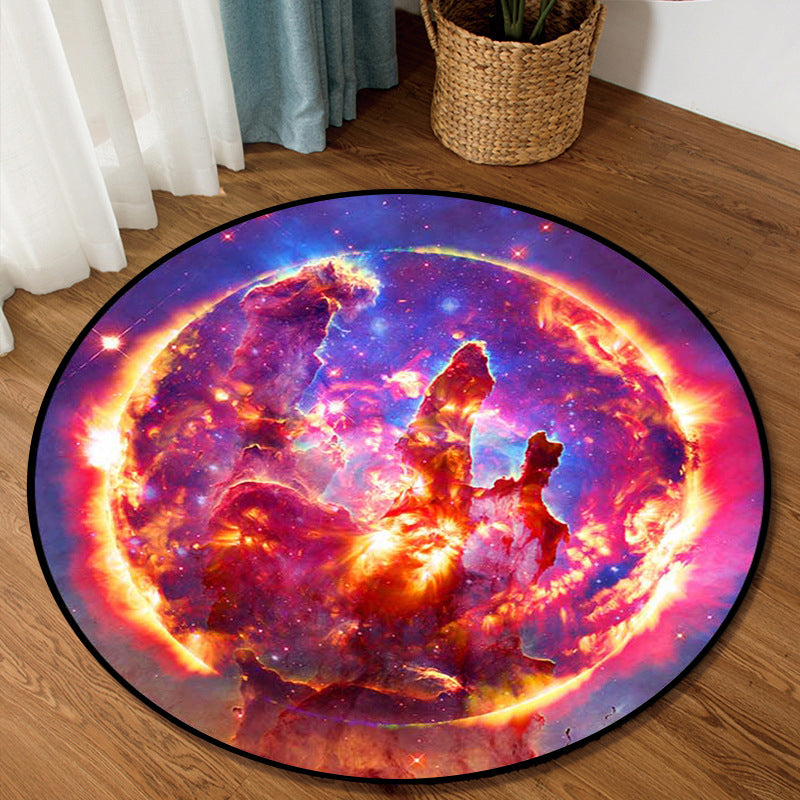 Skorter | Colorful Children's Room Rug Contemporary Space 3D Printed Carpet Polyester Non-Slip Washable Rug