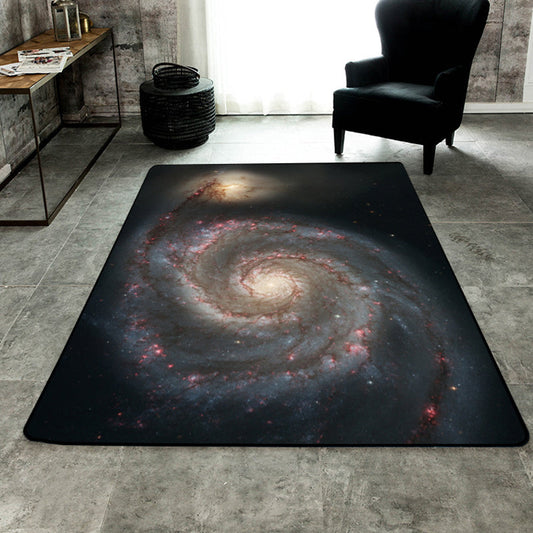 Skorter | Calming Kids Rug Multicolor 3D Starry Sky Pattern Rug Polypropylene Non-slip Machine Washable Rug