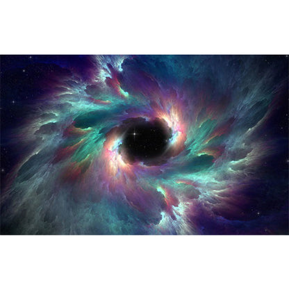 Skorter | Calming Kids Rug Multicolor 3D Starry Sky Pattern Rug Polypropylene Non-slip Machine Washable Rug