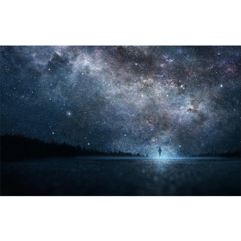 Skorter | Calming Kids Rug Multicolor 3D Starry Sky Pattern Rug Polypropylene Non-slip Machine Washable Rug