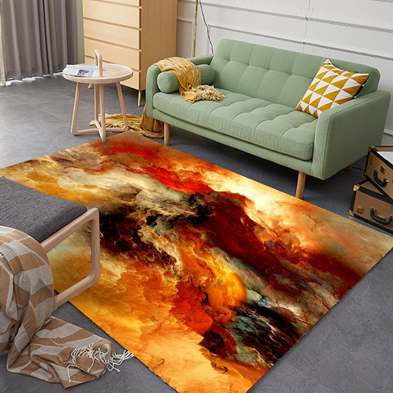 Skorter | Colorful Relaxation Area Rug Cotton Blend Cartoon Pattern Indoor Rug Machine Washable Non-Slip Rug for Décor