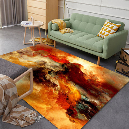 Skorter | Colorful Relaxation Area Rug Cotton Blend Cartoon Pattern Indoor Rug Machine Washable Non-Slip Rug for Décor