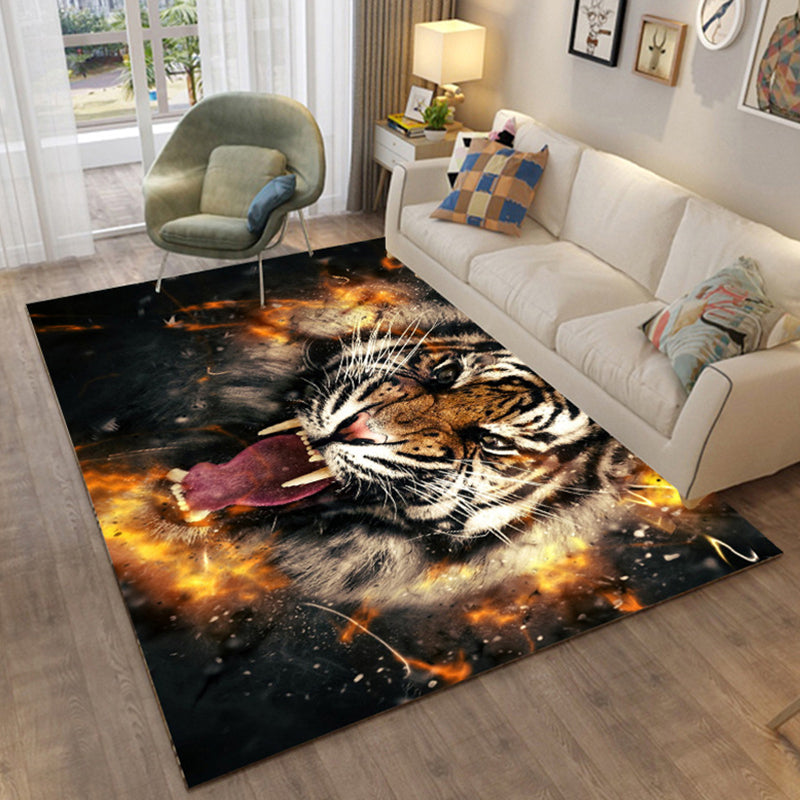 Skorter | Colorful Relaxation Area Rug Cotton Blend Cartoon Pattern Indoor Rug Machine Washable Non-Slip Rug for Décor