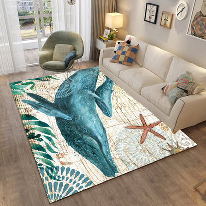 Skorter | Colorful Relaxation Area Rug Cotton Blend Cartoon Pattern Indoor Rug Machine Washable Non-Slip Rug for Décor