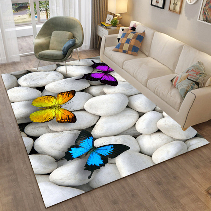 Skorter | Colorful Relaxation Area Rug Cotton Blend Cartoon Pattern Indoor Rug Machine Washable Non-Slip Rug for Décor