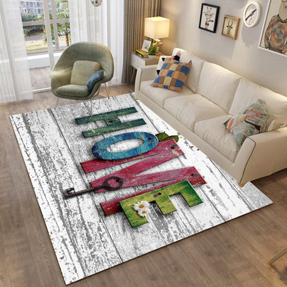 Skorter | Colorful Relaxation Area Rug Cotton Blend Cartoon Pattern Indoor Rug Machine Washable Non-Slip Rug for Décor