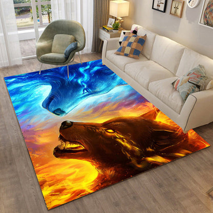 Skorter | Colorful Relaxation Area Rug Cotton Blend Cartoon Pattern Indoor Rug Machine Washable Non-Slip Rug for Décor