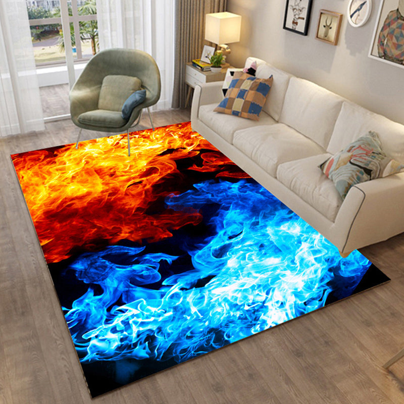 Skorter | Colorful Relaxation Area Rug Cotton Blend Cartoon Pattern Indoor Rug Machine Washable Non-Slip Rug for Décor