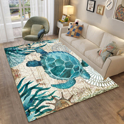 Skorter | Colorful Relaxation Area Rug Cotton Blend Cartoon Pattern Indoor Rug Machine Washable Non-Slip Rug for Décor