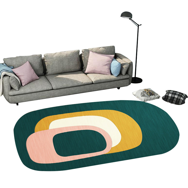 Skorter | Casual abstract print rug Multicolor Polyester rug Non-slip underside Stain-resistant rug for living room