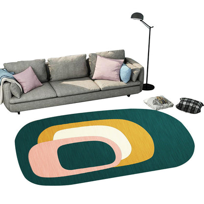 Skorter | Casual abstract print rug Multicolor Polyester rug Non-slip underside Stain-resistant rug for living room
