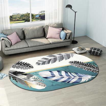 Skorter | Casual abstract print rug Multicolor Polyester rug Non-slip underside Stain-resistant rug for living room
