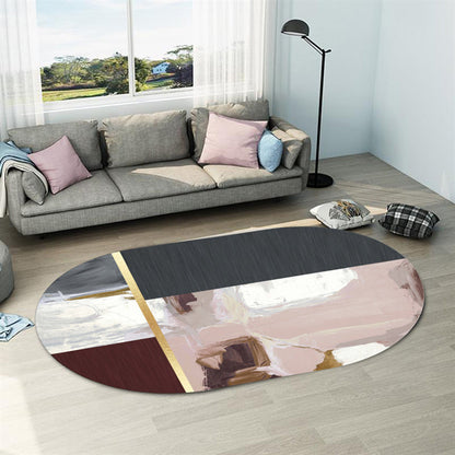 Skorter | Casual abstract print rug Multicolor Polyester rug Non-slip underside Stain-resistant rug for living room