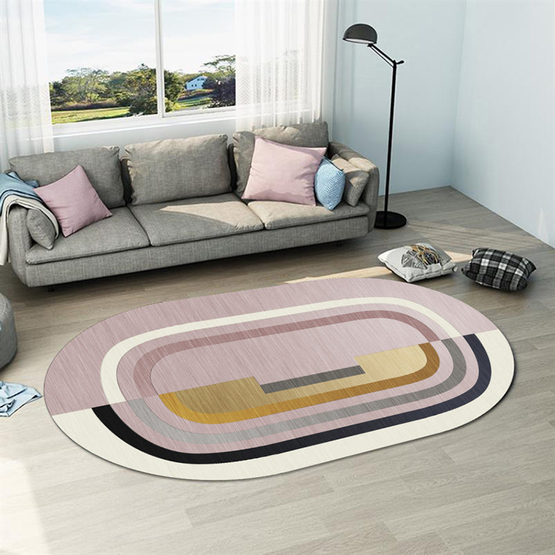 Skorter | Casual abstract print rug Multicolor Polyester rug Non-slip underside Stain-resistant rug for living room