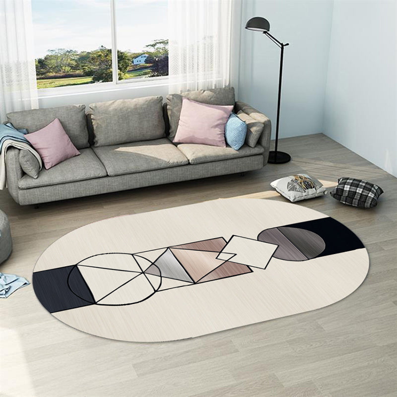 Skorter | Casual abstract print rug Multicolor Polyester rug Non-slip underside Stain-resistant rug for living room