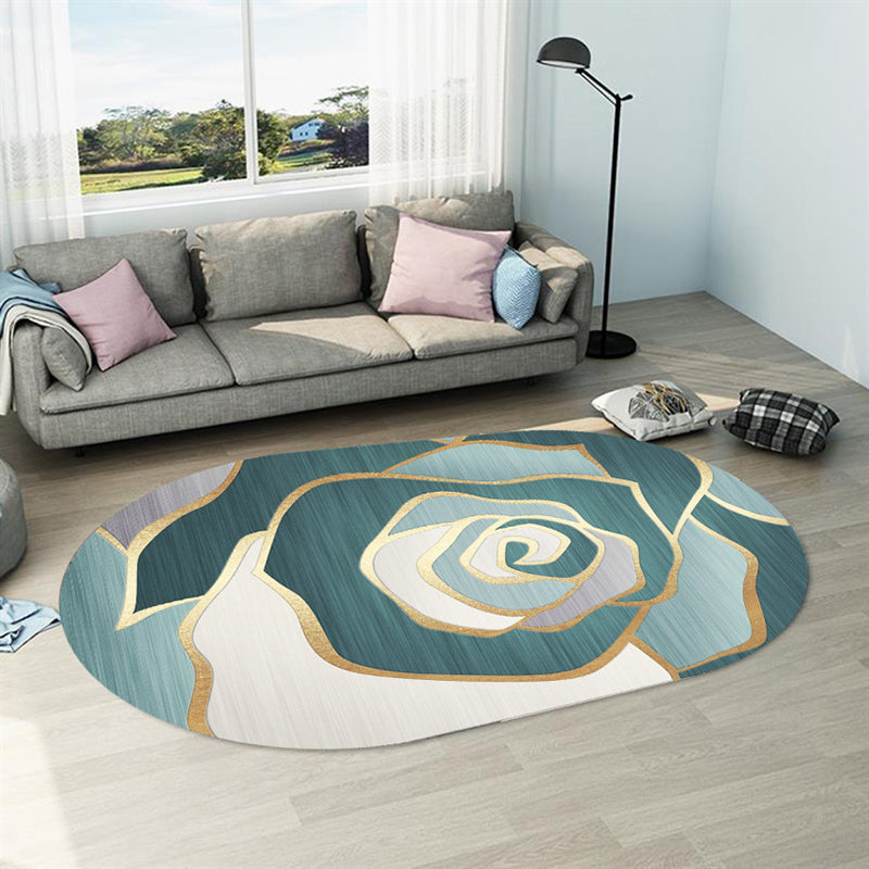 Skorter | Casual abstract print rug Multicolor Polyester rug Non-slip underside Stain-resistant rug for living room