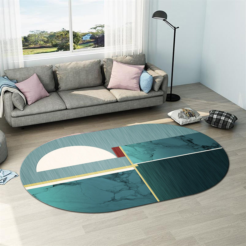 Skorter | Casual abstract print rug Multicolor Polyester rug Non-slip underside Stain-resistant rug for living room