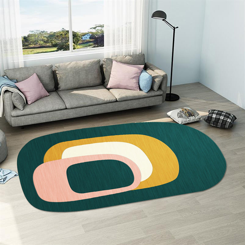 Skorter | Casual abstract print rug Multicolor Polyester rug Non-slip underside Stain-resistant rug for living room