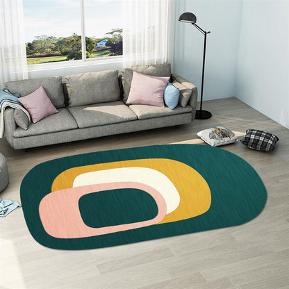 Skorter | Casual abstract print rug Multicolor Polyester rug Non-slip underside Stain-resistant rug for living room