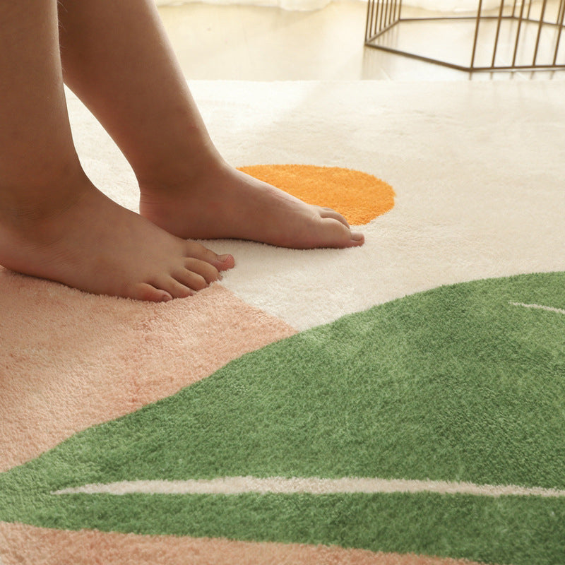 Skorter | Comfort Living Room Rug Multicolor Cartoon Print Rug Non-Slip Base Pet-Friendly Rug