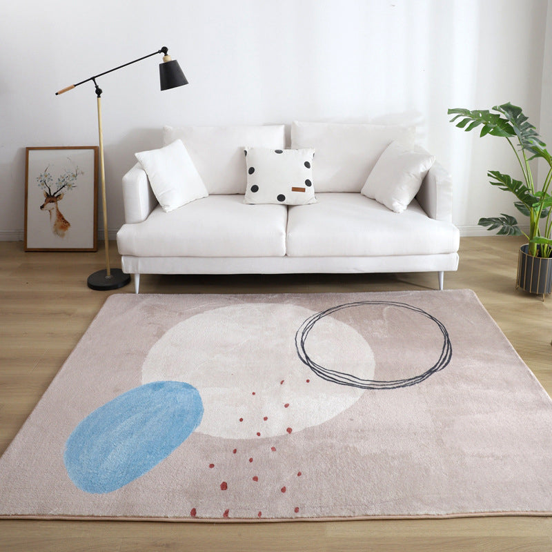 Skorter | Comfort Living Room Rug Multicolor Cartoon Print Rug Non-Slip Base Pet-Friendly Rug