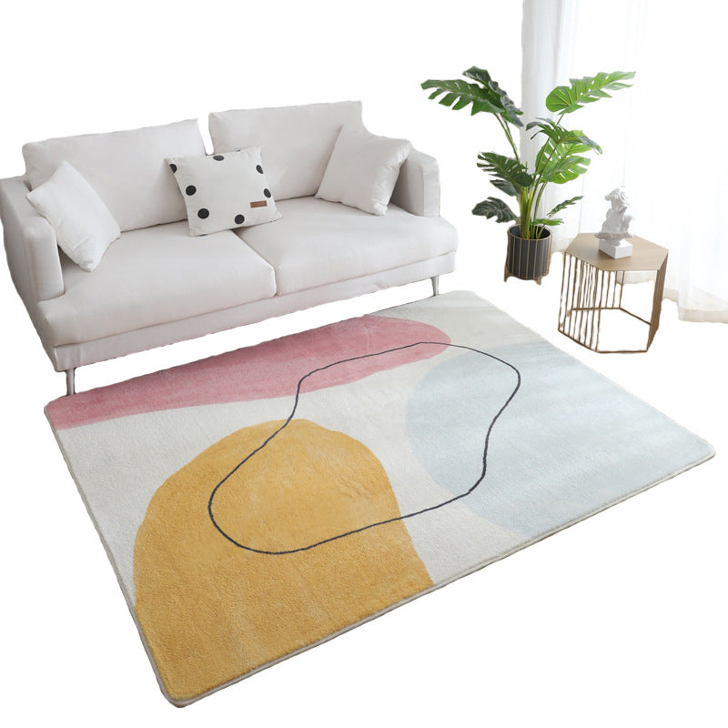 Skorter | Comfort Living Room Rug Multicolor Cartoon Print Rug Non-Slip Base Pet-Friendly Rug