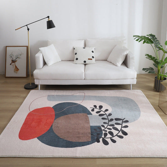 Skorter | Comfort Living Room Rug Multicolor Cartoon Print Rug Non-Slip Base Pet-Friendly Rug