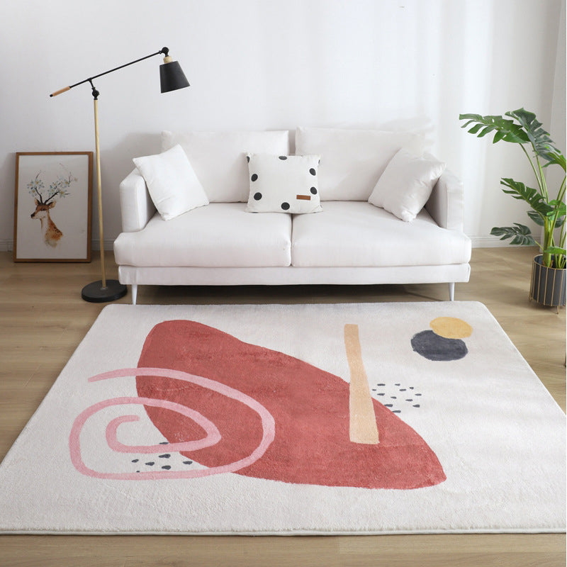 Skorter | Comfort Living Room Rug Multicolor Cartoon Print Rug Non-Slip Base Pet-Friendly Rug