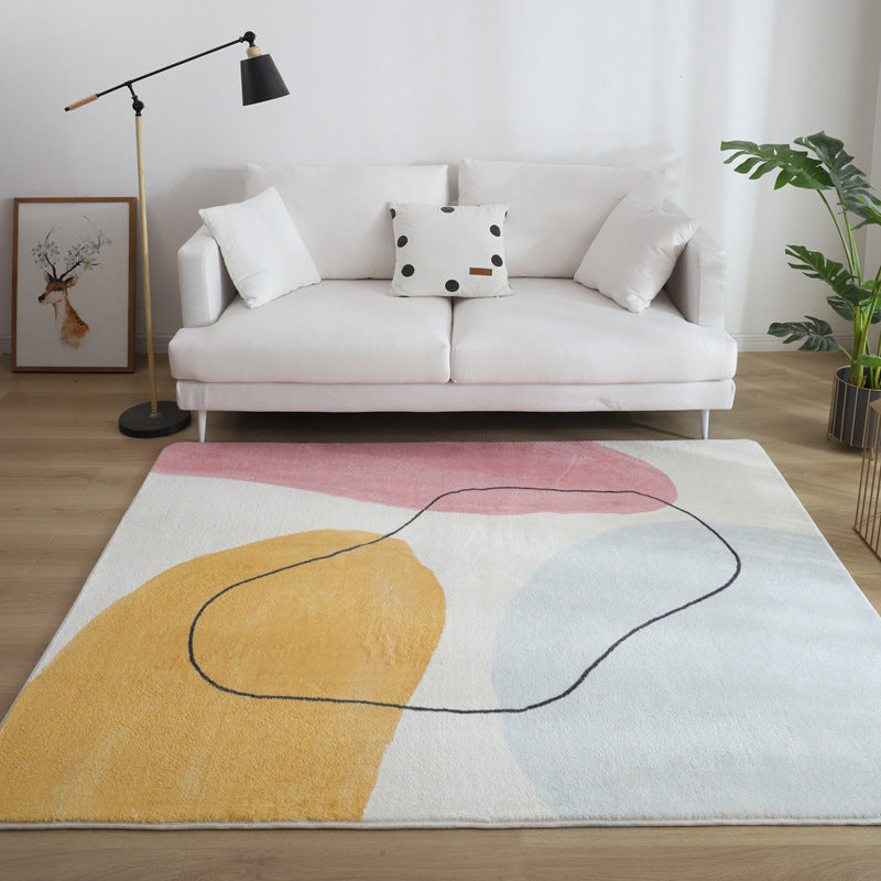 Skorter | Comfort Living Room Rug Multicolor Cartoon Print Rug Non-Slip Base Pet-Friendly Rug