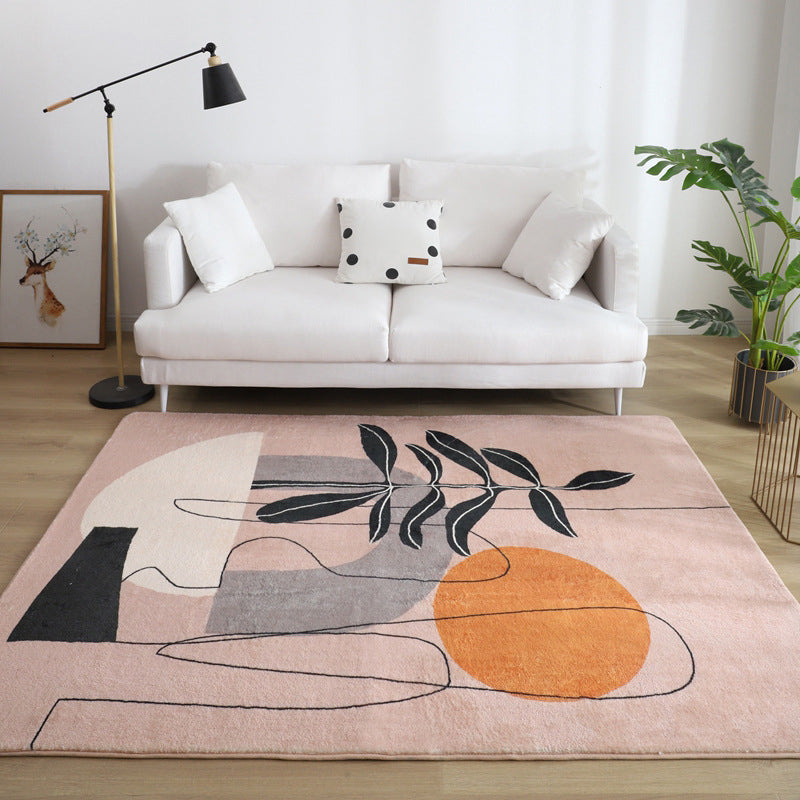 Skorter | Comfort Living Room Rug Multicolor Cartoon Print Rug Non-Slip Base Pet-Friendly Rug