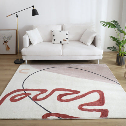 Skorter | Comfort Living Room Rug Multicolor Cartoon Print Rug Non-Slip Base Pet-Friendly Rug