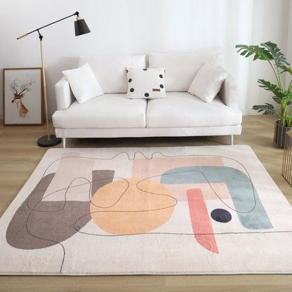 Skorter | Comfort Living Room Rug Multicolor Cartoon Print Rug Non-Slip Base Pet-Friendly Rug