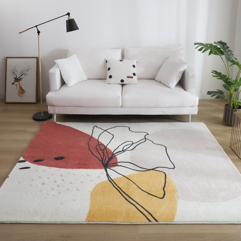 Skorter | Comfort Living Room Rug Multicolor Cartoon Print Rug Non-Slip Base Pet-Friendly Rug