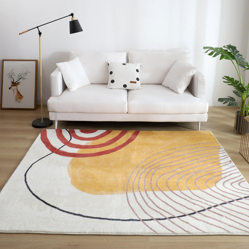 Skorter | Comfort Living Room Rug Multicolor Cartoon Print Rug Non-Slip Base Pet-Friendly Rug