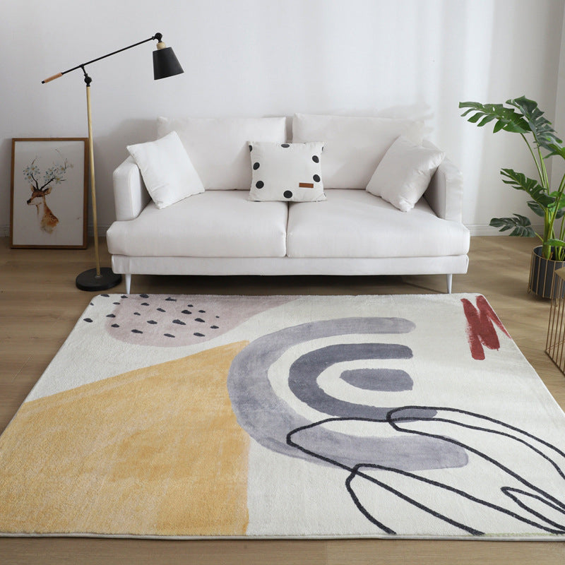 Skorter | Comfort Living Room Rug Multicolor Cartoon Print Rug Non-Slip Base Pet-Friendly Rug