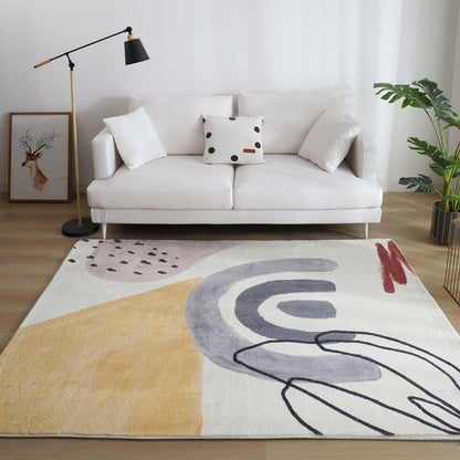 Skorter | Comfort Living Room Rug Multicolor Cartoon Print Rug Non-Slip Base Pet-Friendly Rug